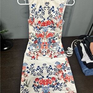 Oasis Multicolor Floral Midi Dress